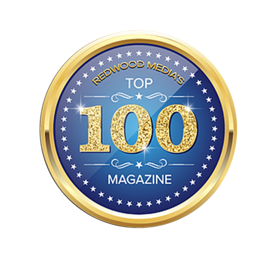 Redwood Media's Top 100 Magazine logo